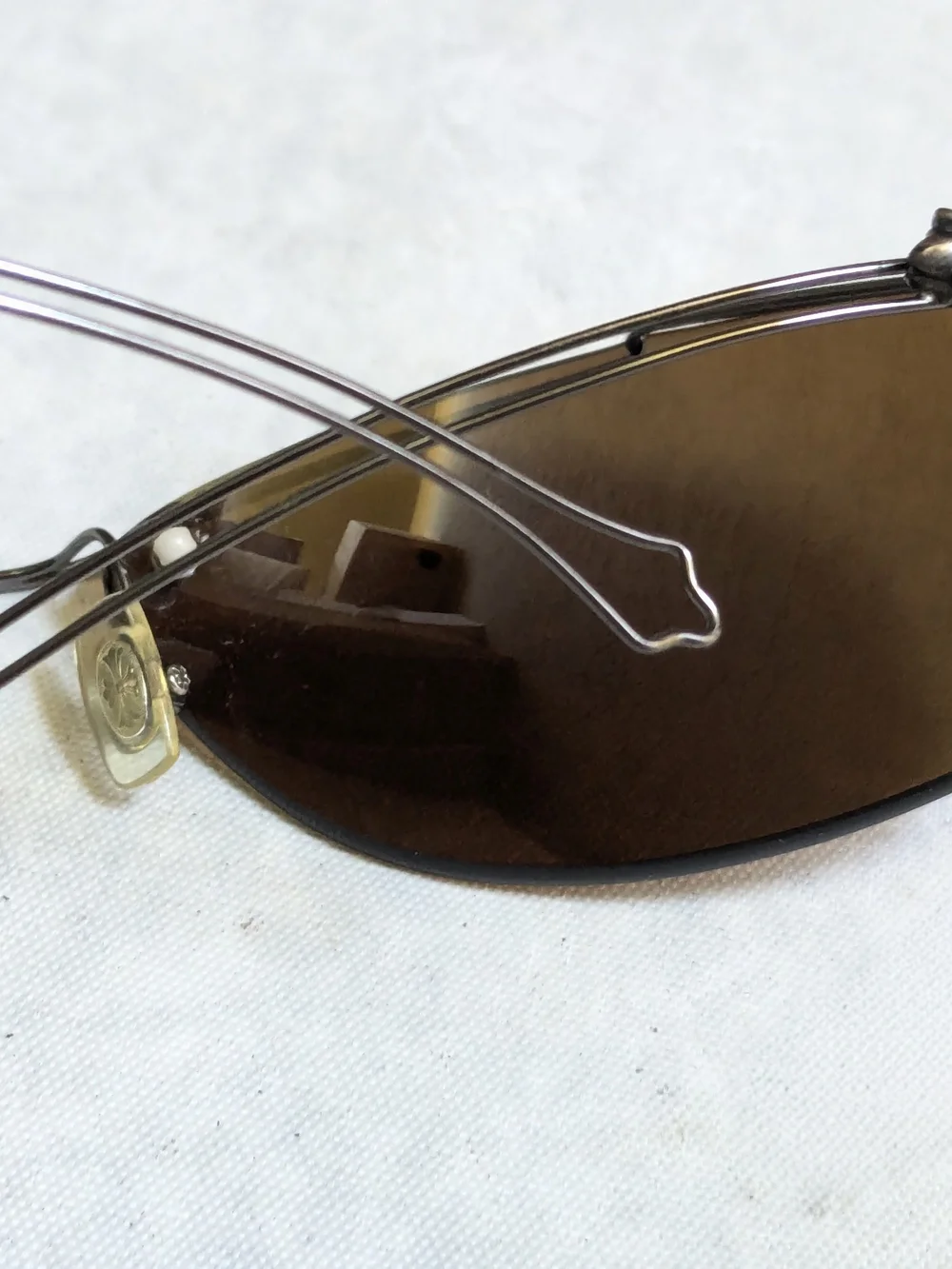 Chrome Hearts 'D.P.I' Sunglasses Brown Lenses Cross Sterling Silver Oval